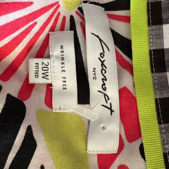 Foxcroft plus size 20W button down shirt 100% cotton - Picture 6 of 9